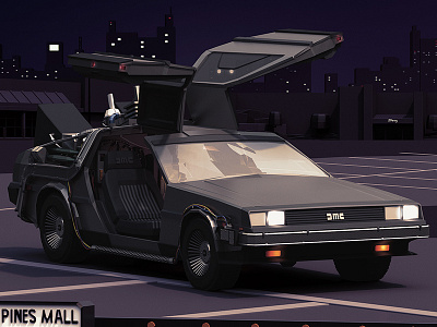 Back To the Future Delorean Front 3d animation back to the future delorean fanart lowpoly marty mcfly