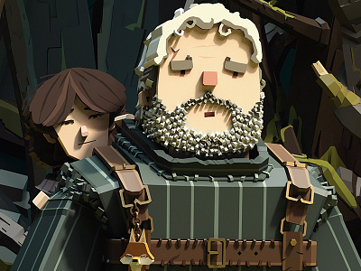 Hodor 3d 3d illustration fanart game of thrones got hodor lowpoly stark