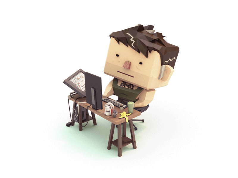 Oops 3d 3d illustration click error lowpoly motion motiongraphics