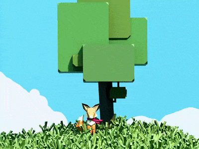 Fox Animation snow season summer fox motiongraphics motion 3d illustration lowpoly 3d