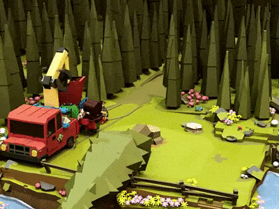 When you got to go... construction building 3d animation motion 3d illustration lowpoly 3d