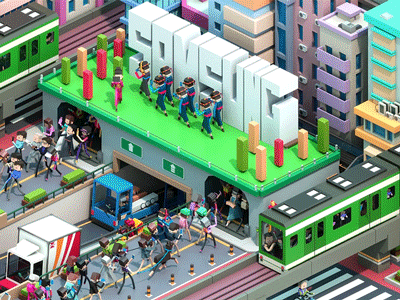 Techno Life editorial design korea seoul zombie samsung animation editorial art editorial lowpoly 3d animation 3d