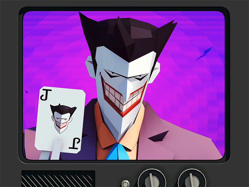 Tv Joker 3d 3d animation 3d illustration batman cartoon characterdesign fanart joker lowpoly motion motion design motiongraphics