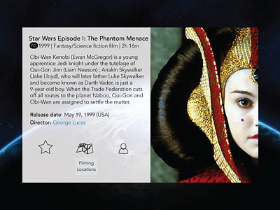 049 Movie Card 049 dailyui movie card star wars ui ux