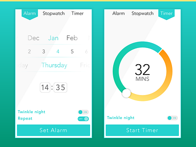 068 Date Picker Scroll 068 alarm app dailyui date picker mobile settings timer ui ux