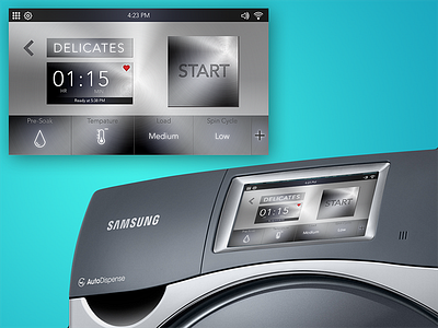 097 Washing Machine UI 097 appliances dailyui samsung tech touch screen ui ux washing machine ui