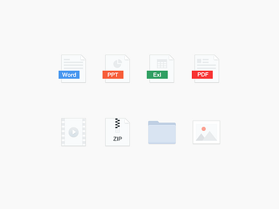 File Type2 icon image pdf ppt word zip