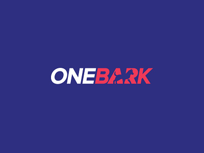 OneBark logo & branding design. animal logo bold colors branding and identity branding design clean design clean logo concept design custom type illustration logo design modern logo nagative space pet logo red and blue simple illustration simple logo