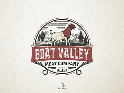 Vintage illustrative logo for the meat company animal art animal illustration animal logo badge goat illustration illustration art logo logo design logo illustartion logo illustrator logodesign meat vector vintage vintage badge vintage design vintage illustration vintage inspired vintage logo