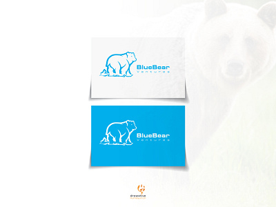 A corporate logo for the Blue Bear Venture Co. animal animal illustration animal logo bear blue blue bear bold logo branding corporate corporate design corporate logo custom type design logo logo design print vector white animal