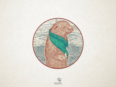 Otter illustration animal branding classic custom type design fashion graphic design illustration line art logo logo design portrait retro illustration t shirt ui vector vintage design vintage illustration