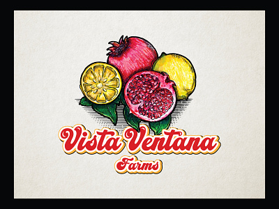 Agricultural tropical illustrative logo for farms