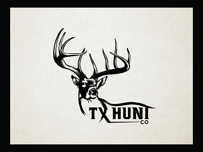 A Solid Vintage Logo Design For Texas Hunt Co. animal branding classic custom type deer design drawing farm graphic design hunt illustration lineart logo logo design texus ui vector vintage vintage design vintage logo