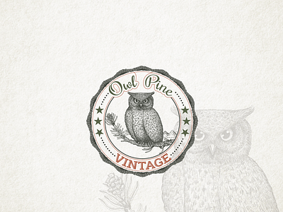 Owl Pine Vintage Logo Design