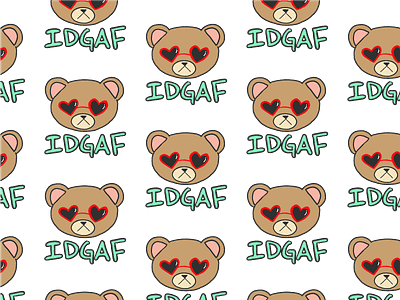 Sassy Bear Pattern bear idgaf pattern sassy shades