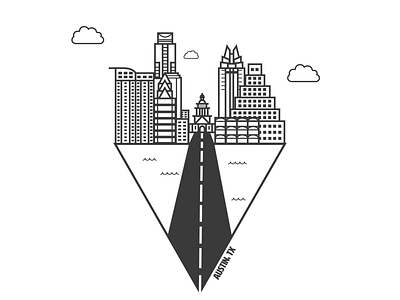 Austin, TX atx illustration keep austin weird line art skyline vector