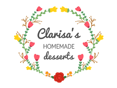Clarisa's Homemade Desserts Logo bakery branding logo vector