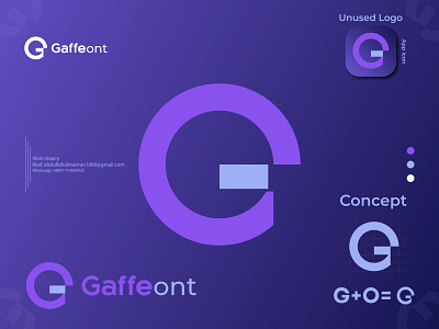 Gaffeont Logo Concept 3d branding creative logo design go go logo graphic design icon identity illustration lettermark logo logo mark minimal logo professional logo typography unique logo vector