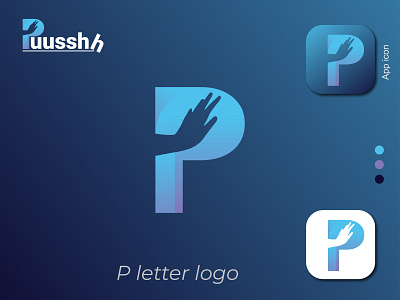 Puusshh logo Concept,P letter logo design 3d app icon branding creative design graphic design icon identity illustration letter logo mark n o p q r s t u v w x y z p p logo symbol typography vector