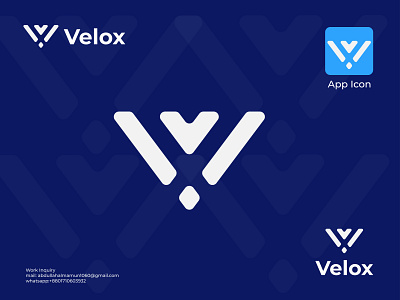 V Letter Modern Logo Design.Velox logo