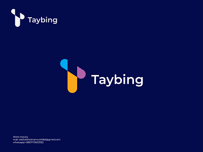 Taybing Modern Logo Concept 3d app branding creative design graphic design illustration letterlogo logo logomark n o p q r s t u v w x y z professional taybing tlogo vector