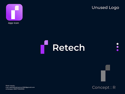 Retech Logo Concept, R Letter and tech logo