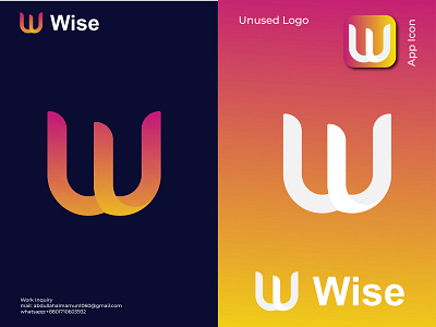 Wise Logo Concept, Unused logo,Branding,letter W