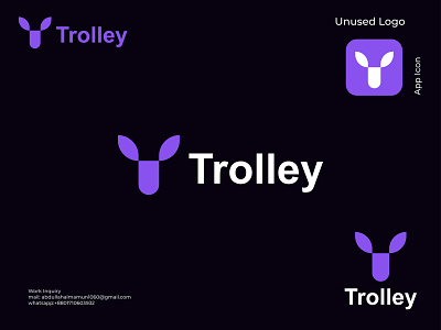 Trolley Logo Concept, Unused logo,Branding,letter T