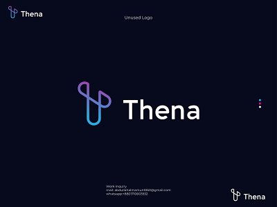 Thena Logo Concept, Unused logo,Branding,letter T a b c d e f g h i j k l m n branding colorful logo design graphic design illustration lettermark logo logocollection monogram mordenlogo new branding o p q r s t w x y z popular symbol t lette tech logo typography unused logo vector