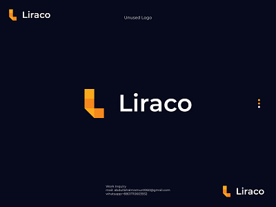 Liraco Logo, Unused logo,Branding,letter L Concept 3d a b c d e f g h i j k l m n app logo branding design graphic design illustration letter l lettermark logo monogram mordenlogo new branding o p q r s t w x y z popular unused logo vector