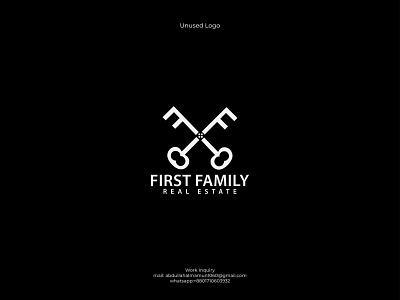 First Family Real Estate Logo,Home and key concept 3d a b c d e f g h i j k l m n branding business logo design ff letter graphic design home logo illustration letter logo logo monogram popular real estate logo tech logo typography vector