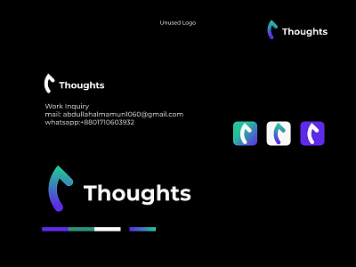 Thoughts Logo, Unused logo,Branding,letter T,Brand logo