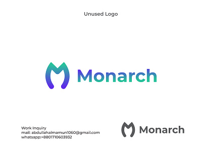 Monarch Logo, Unused logo, Branding,letter M, Brand logo