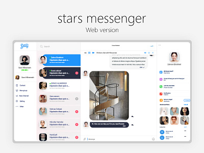 stars messenger graphic logo messenger ui ux