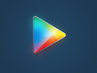 Google Play android bright colour google play icon logo metal mobile reflection
