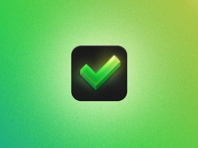 Tick iOS icon app apple black glass glow grain green ios ipad iphone marmalade productivity retina tick todo transparent