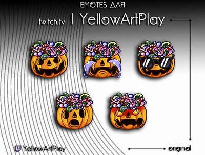 EMOTE for YellowArtPlay - Halloween design emote icon illustration logo smile twitch смайл смайлы твитч