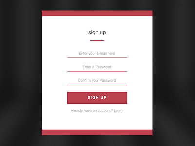 Daily UI #001 - Sign Up Interface daily ui