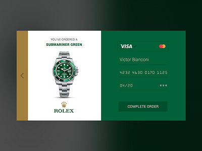 Daily UI #002 - Credit Card Checkout daily rolex ui