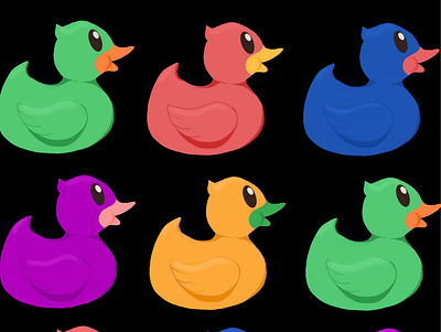 Disco Ducks! bright color ducks illustration pattern pop art