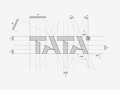 TATA® / construction on the grid 📐 architecture brand cut design designer graphic letter logo logodesign logodesigner logotype mark tata type typography