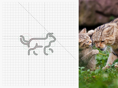 WILDCAT / "30 Days with Animals" 🐈 animal animals branding cat design designer grid icon logo logodesign logodesigner mark pictogram vector wild
