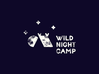 WILD NIGHT CAMP / logo design ⛺ brand branding camp design designer icon identity logo logodesign logodesigner mark moon night tent wild