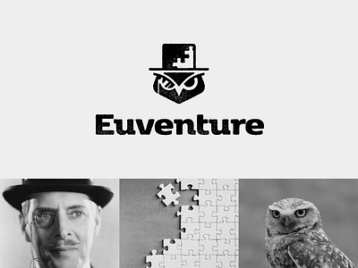 EUVENTURE / logo proposal ✏ adventure animal brand branding design designer detective identity illustration logo logodesigner mark owl puzzle ui