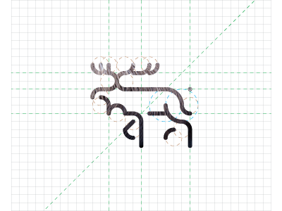 30 days with ANIMALS / Moose animals construction days icon logo moose pictogram usarek