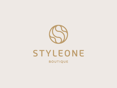 S T Y L E O N E boutique elegant fashion gold letter logo one s simple style