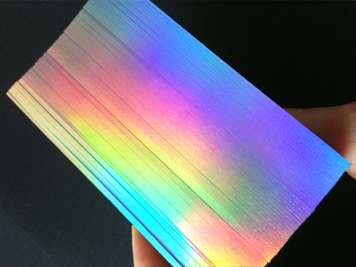 Business cards - edges black boutique business cards company cosmetics elegant holographic ilnp logo printing rainbow