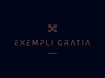 EXEMPLI GRATIA / logo blue clothing cooper exempli gratia key keys logo logotype minimalism modern typographic
