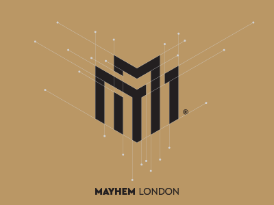 MAYHEM LONDON black double elegant gold logo london m mark mayhem modern sign united