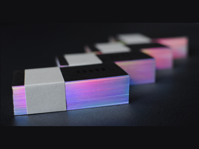 Personal Business Card / Marcin Usarek black business card edge elegant holographic hot stamping personal rainbow usarek